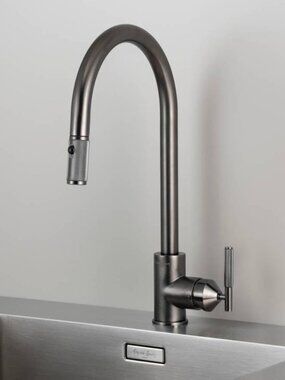 BUSTER + PUNCH {NEW} Linear Kitchen Faucet w/ Pull-Down & Dual Spray | Gunmetal
